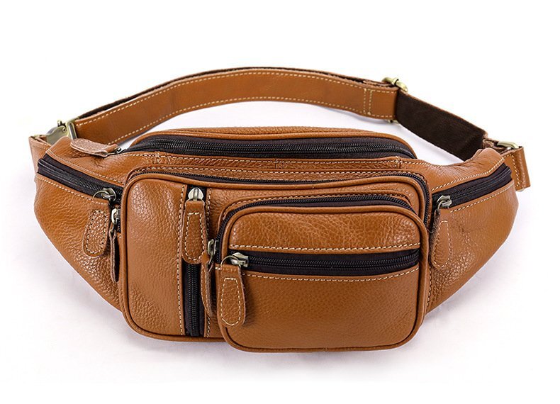 ボディバッグ メンズ 本革 レザー ブラウン 斜めがけ ワンショルダーバッグ アウトドア かっこいい ウエストバッグ 携帯収納拍卖