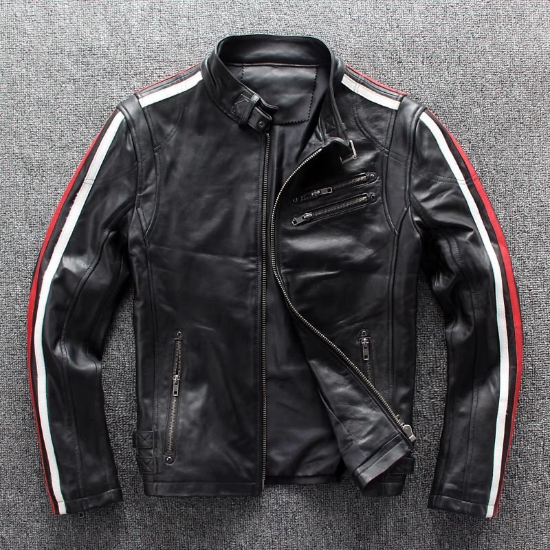 高品質 本革 牛革 シングルライダース レザージャケット/革ジャン ヴィンテージイエロー S~3X拍卖