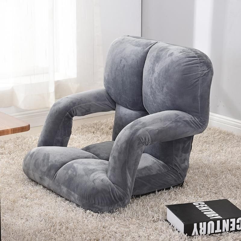 座椅子 肘掛け付き ソファチェア 背もたれ 肘掛け椅子 腰痛対策 グレー拍卖