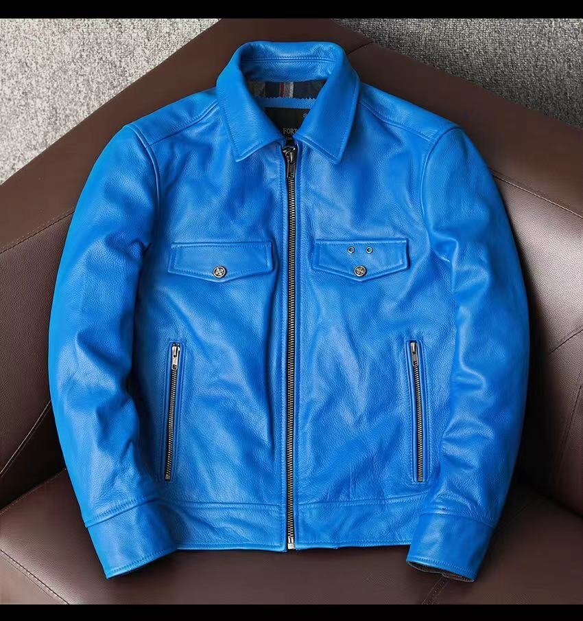 ●稀少 レザージャケット シングルライダース 牛革 カウハイド 本革 革ジャン バイクレザー メンズファッション アメカジ ろうけつ S~5XL拍卖