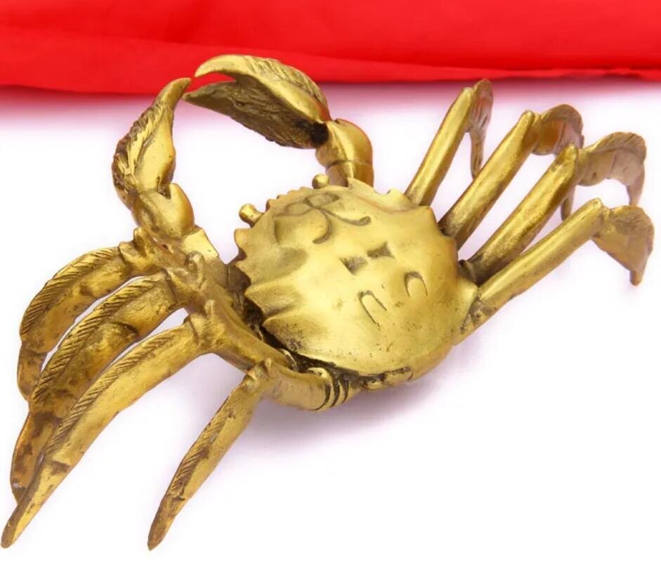 新入荷☆銅カニの実の置物長さ26 cm拍卖