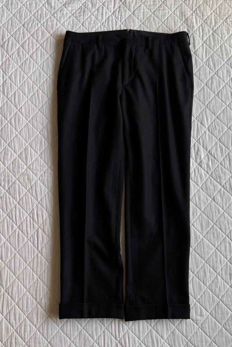 マーガレットハウエルMARGARET HOWELLフラノウールパンツⅢ*黒フランネル拍卖