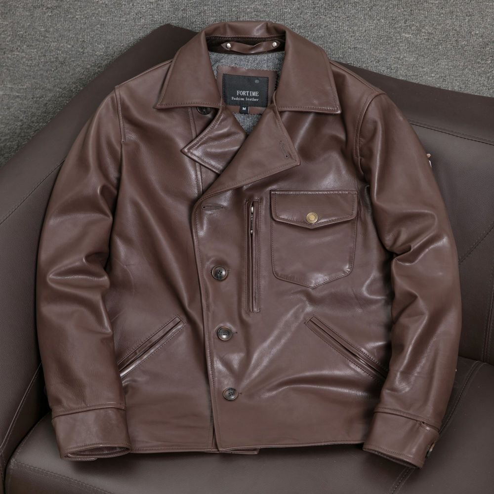 レザージャケット カーフスキン 本革 革ジャン メンズファッション ライダース カウハイド アメカジ レザーコート S~4XL拍卖