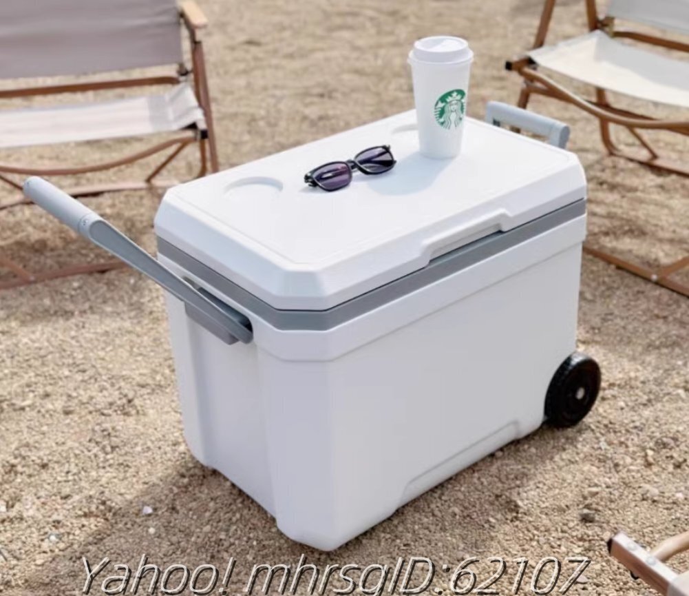 新製品全PUフィッシングボックス45リットル屋外キャンプ保温ボックス車載食品保鮮ボックス氷貯蔵冷蔵ボックス車輪付き拍卖