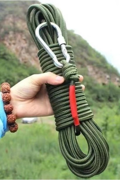 家庭用8mm安全ロープ鋼線芯消防火災避難ロープフロアクライミング自救ロープミリタリーグリーン物干しロープ拍卖