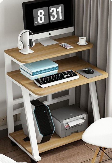 小型パソコンデスク小型家庭用デスクトップ可動パソコンデスク2段テーブル拍卖