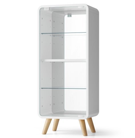 コレクションケース コレクションシェルフ ガラスディスプレイキャビネット4段高さ調節可能 フィギュア収納 背面ミラー 強化ガラス棚サ01.3拍卖