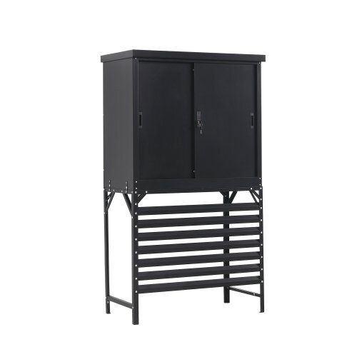 高機能収納庫 エアコン室外機カバー 戸外収納庫 倉庫 大型物置 屋外 防水/耐侯 収納可能 ガーデン/庭/田畑/農場 頑丈 大容量 1.9拍卖