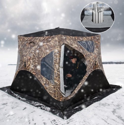 氷釣りテントアウトドア冬釣りキャンプ装備厚め綿挟み冬極寒保温雨風対策防寒防風拍卖