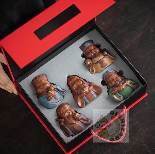 禅意小坊主家庭装飾工芸品置物茶道お茶テーブル茶玩茶寵セット置物拍卖