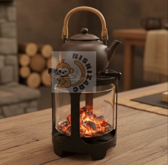 耐熱ガラス 炭火コンロ - 囲炉裏でお茶 屋内・アウトドア兼用BBQ火器拍卖