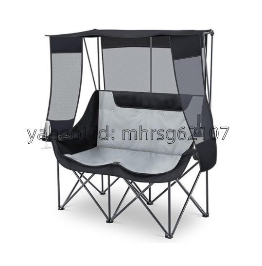 外用折りたたみチェア キャンプ用二人掛けリクライニングチェア ソファチェア ポータブル速開きリクライニングチェア拍卖