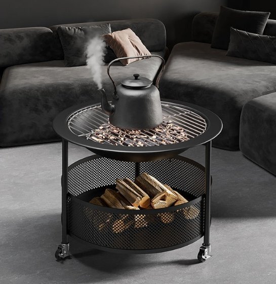 家庭用炭ストーブ移動可能焼きストーブ庭両用炭焼きテーブル一体型火鉢拍卖