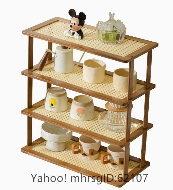 カップ収納棚天板籐編み茶器茶碗水杯コーヒーカップ棚多層マグカップ展示ケース拍卖