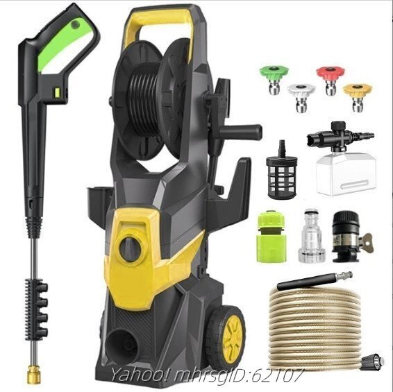 品質保証*高圧洗浄機 商業用 高圧洗車機 水道直結/自吸両用 AC110V/3000W 10m高圧ホース付 洗車 収納/移動もラクラク ノズル付拍卖