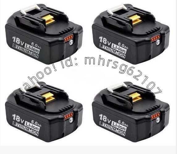 マキタ 18V バッテリー 互換 BL1860B: 対応 マキタ BL1860b バッテリー 6Ah 電動工具用 マキタバッテリー18v 電池残量表示機能 4個セット拍卖