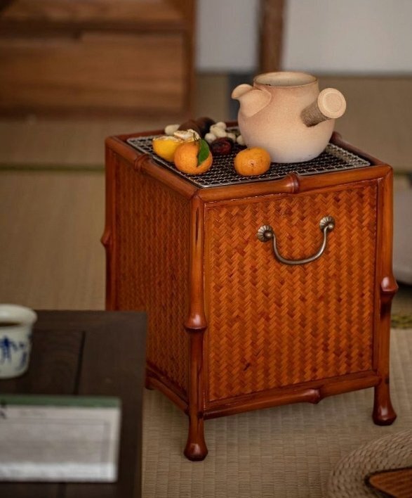 竹炭炉火鉢中式缶茶陶磁器煮急須家庭茶室茶炉囲炉裏茶炭ストーブ拍卖