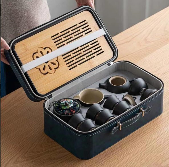 茶器セット ティーセット 陶器 湯呑み 急須 11個セット 携帯式 軽量 ティーポット カップセット 旅行用 自宅用 贈り物 高級 おしゃれ拍卖