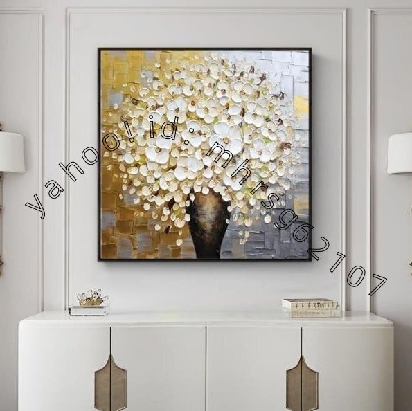 高品質★純粋な手描きの絵画 花 応接間掛画 廊下壁画玄関飾り拍卖