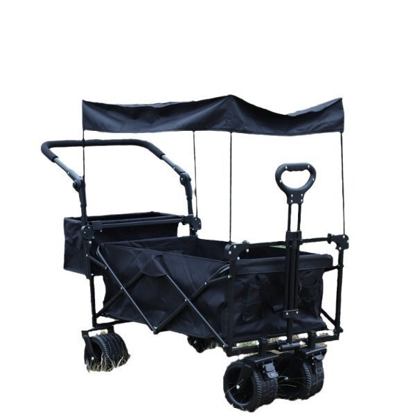 ギャザー型キャンピングカー屋外キャンプパラソル付き小手押し車手押しピクニックトレーラー折りたたみ可トレーラー拍卖