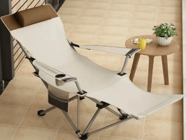 アウトドアマルチアジャスト折りたたみリクライニングチェア昼休み脚付きリクライニングチェア携帯折りたたみチェアキャンプ釣りビーチチェ拍卖