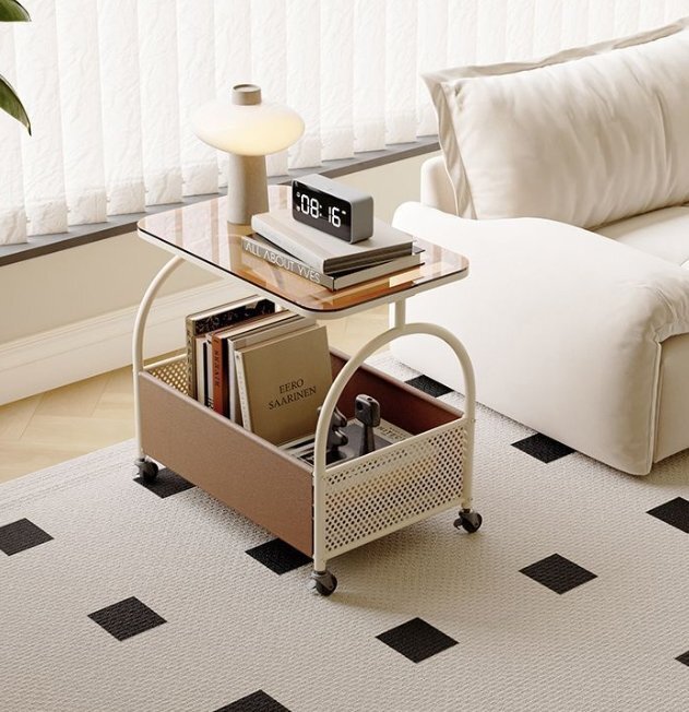 中古カートリビング間食棚着地移動キッチン果物野菜収納多機能家庭用サイドテーブル拍卖