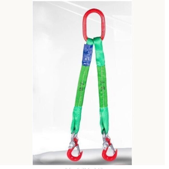 2本吊り ベルトスリング スリングベルト 作業用 荷吊り 合金鋼製フック付き リング付き ポリエステル製 2m 耐荷重3t拍卖