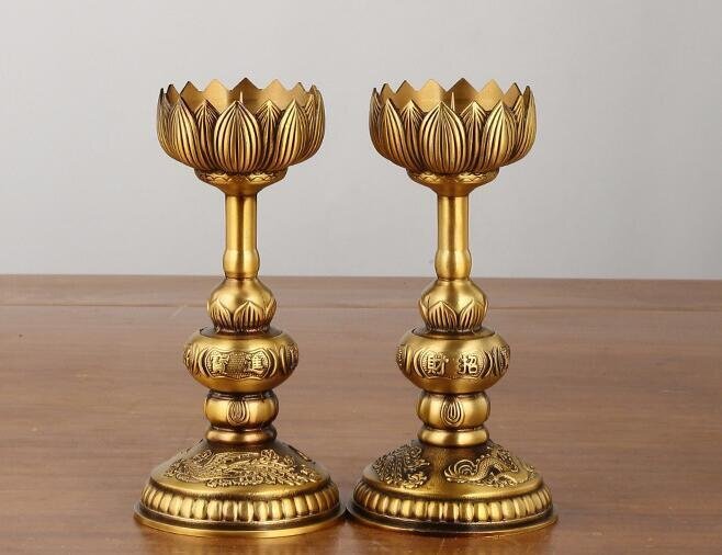 燭台 1対 2個セット真鍮燭台・金色 寺院用仏具 火立 ローソク立て ご寺院様用火立 寺用火立て 大きな火立 燭台 ストア 未使用拍卖
