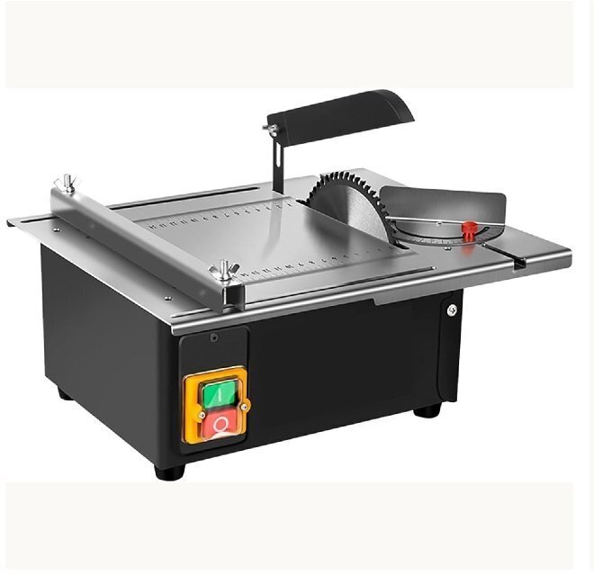 木工装飾テーブルソー 新しくアップグレードされたステンレススチールテーブルトップ、角度定規と調節可能なバッキング付き拍卖