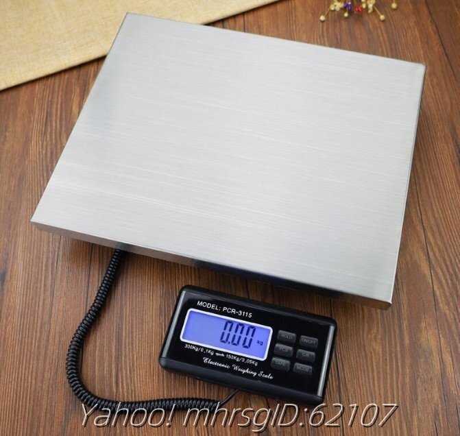 デジタル台はかり 隔測式 電子秤 最大300kgまで計量可能 風袋機能 LCDディスプレイ サイズ38cmx30cm拍卖