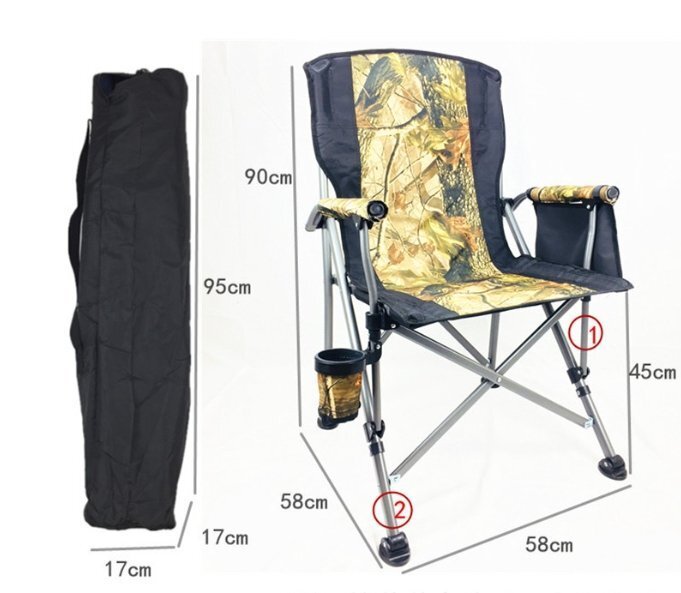 荷重300斤アウトドアレジャーチェア折りたたみビーチチェア美術生画学チェア監督チェアキャンプバーベキュー拍卖