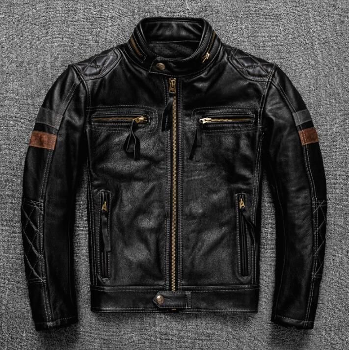 高品質☆フライトジャケット レザージャケット 牛革 ライダースジャケットメンズファッション バイクレザー拍卖