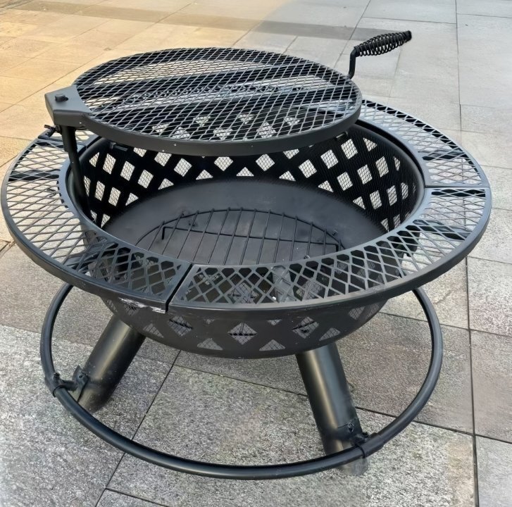 庭園回転式二層昇降焼炉丸形焼炉囲炉裏茶焼炉焼皿拍卖