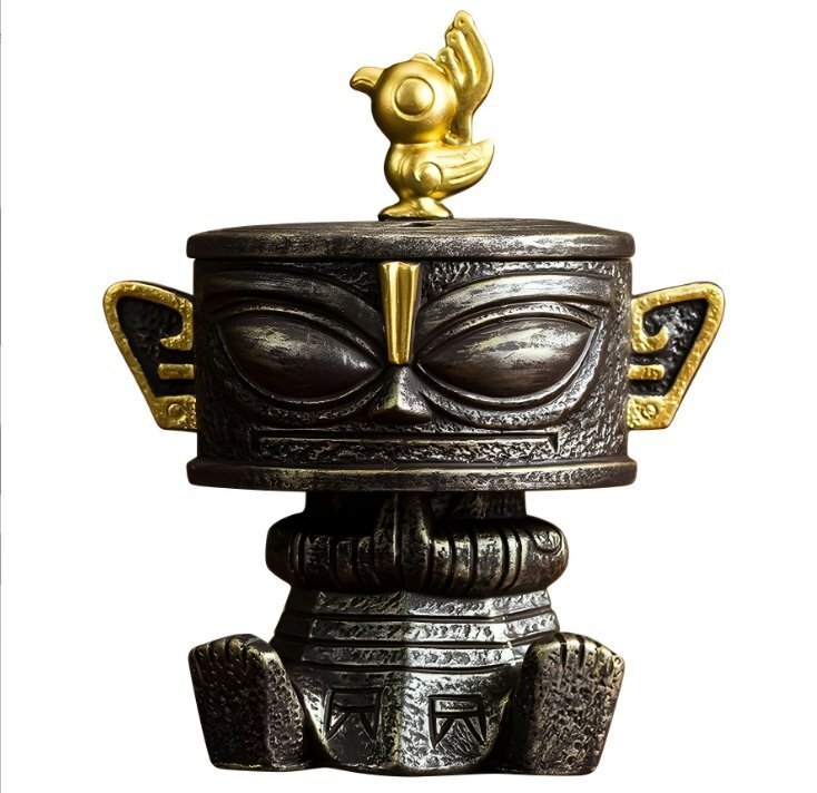 三星堆香香炉家庭用室内沈香盤香炉書斎茶室篆香炉カンフー茶道部品拍卖