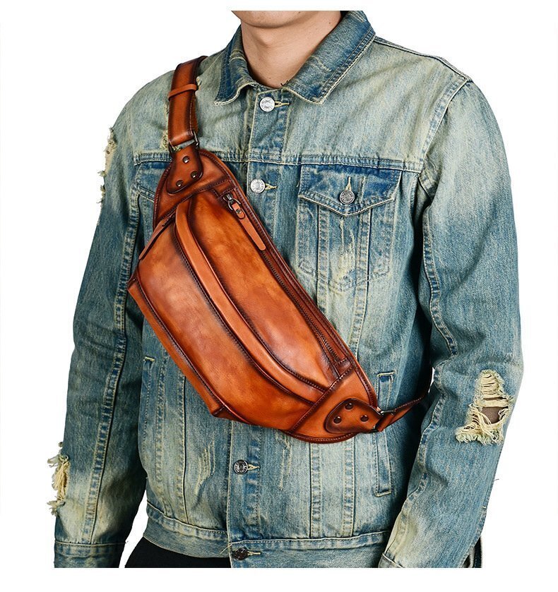 新品 本革 メンズ ボディバッグ ウエストバッグ ショルダーバッグ おしゃれ 牛革 レザー 自転車鞄 オリーブ 多機能 男性用拍卖