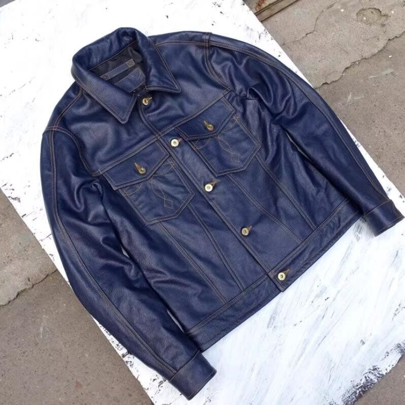 高級感満載!レザージャケット ライダースジャケット 革ジャン 本革 立体裁断 メンズファッション 牛革 バイクレザー S~4XL拍卖