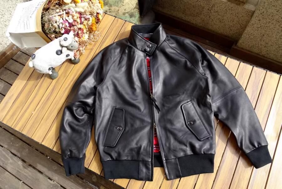 新作■ シープスキン スタンドカラー シングルライダース レザージャケット ブラック サイズ イタリアンレザー ラム 羊革拍卖