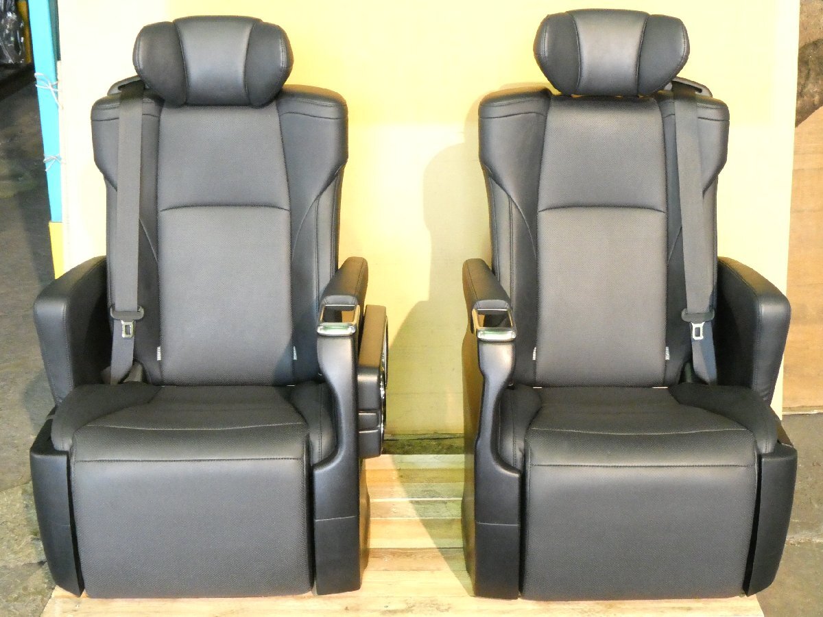 9336 アルファード AGH30 後期 S-Cパッケージ キャプテンシート セカンドシート左右 リアシート左右 レザー 黒革拍卖