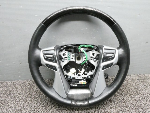 9336 トヨタ アルファード AGH30 後期 S-Cパッケージ ステアリングホイール ハンドル ウッドコンビ 黒木目 ヒーター付拍卖