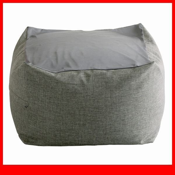 クッション★おしゃれなキューブ型ビーズクッション Lサイズ/日本製 洗えるカバー 布地/ソファ 椅子 スツール/ダークカラー/グレー/a4拍卖