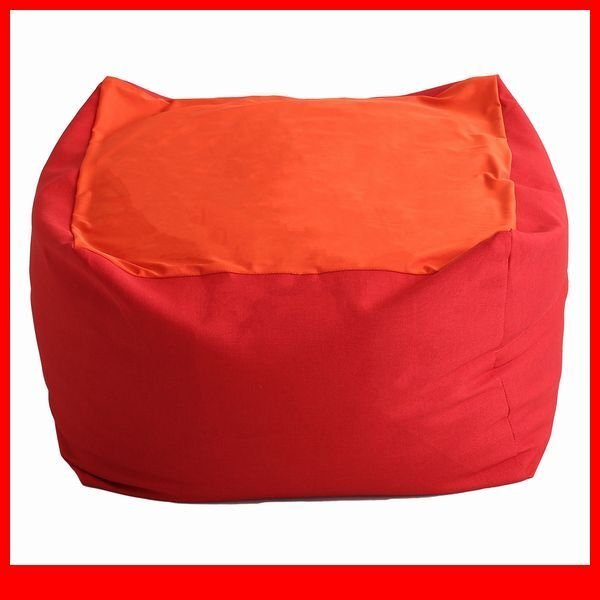 クッション★おしゃれでかわいいキューブ型ビーズクッション Lサイズ/日本製 洗えるカバー 布地/ソファ 椅子 スツール/レッド/a4拍卖