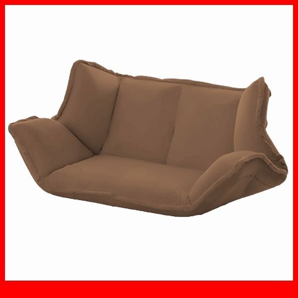 ソファ★新品/大人かわいいインテリア マルチリクライニングローソファ 2人掛け/ベッドマットにも 日本製 完成品/ブラウン/a2拍卖