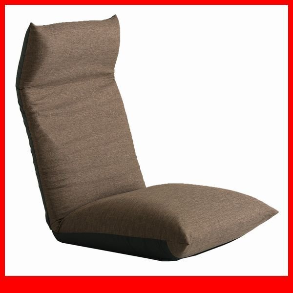 座椅子★14段階リクライニングポケットコイル入り座椅子/日本製 完成品 布地/ソファのような座り心地/フラット~二つ折り/ブラウン/a2拍卖