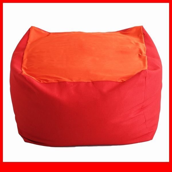 クッション★おしゃれなキューブ型ビーズクッション Lサイズ/日本製 洗えるカバー 布地/ソファ 椅子/レッド/a4拍卖