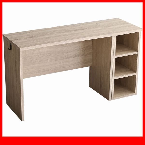 机★新品/ヴィンテージ シンプルデスク90cm幅+サイドラック30cm幅/収納棚付き120cm幅万能ワークデスクに/木目調 シャビーオーク/a1拍卖