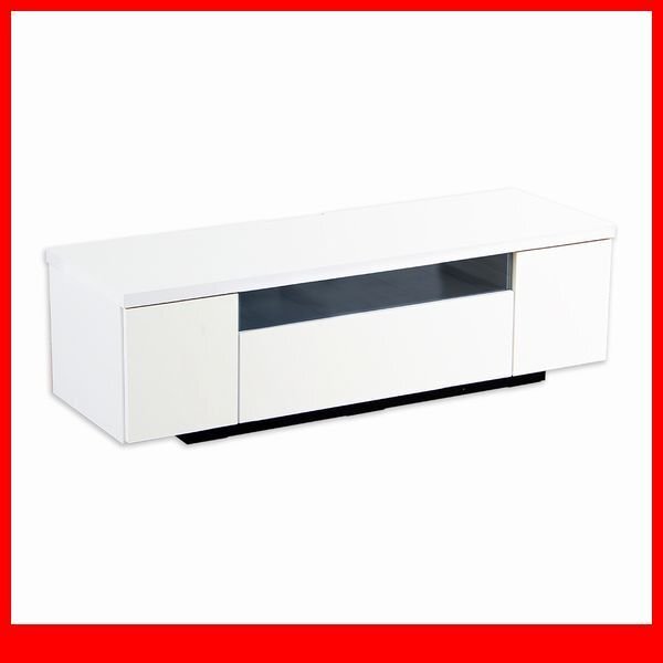 テレビ台/シンプルでスタイリッシュなテレビ台 テレビボード ローボード/46型 木製 幅120cm 日本製 完成品/ホワイト 鏡面/新品 特価/a1拍卖