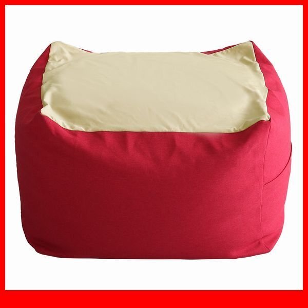 クッション★おしゃれでかわいいキューブ型ビーズクッション Lサイズ/日本製 洗えるカバー 布地/ソファ 椅子 スツール/ローズ 赤系/a5拍卖