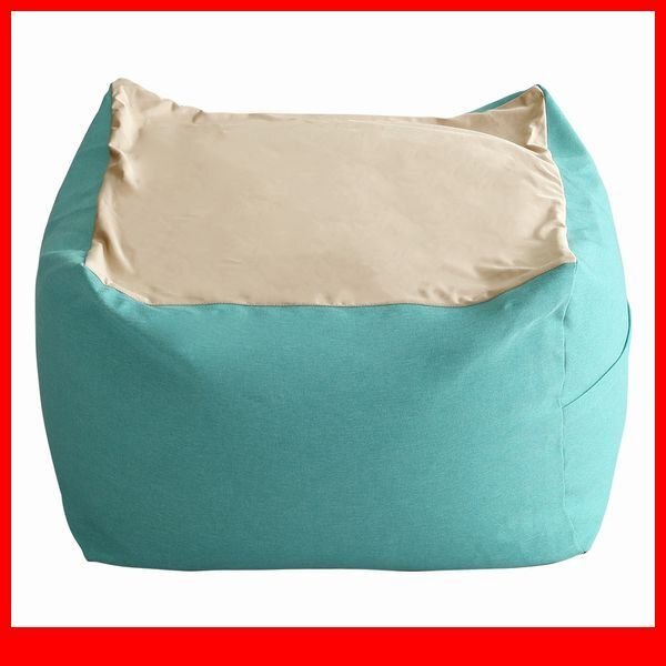 クッション★おしゃれでかわいいキューブ型ビーズクッション Lサイズ/日本製 洗えるカバー 布地/ソファ 椅子 スツール/ターコイズブルー/a6拍卖