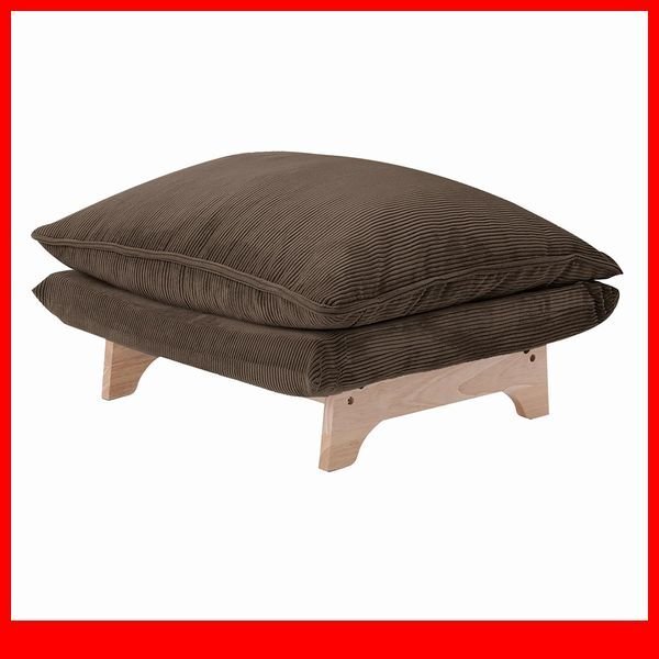 ソファ★新品/脚付きローソファ オットマン単品/ワイド サイドテーブルにも 日本製 完成品/コーデュロイ グレー/a3拍卖