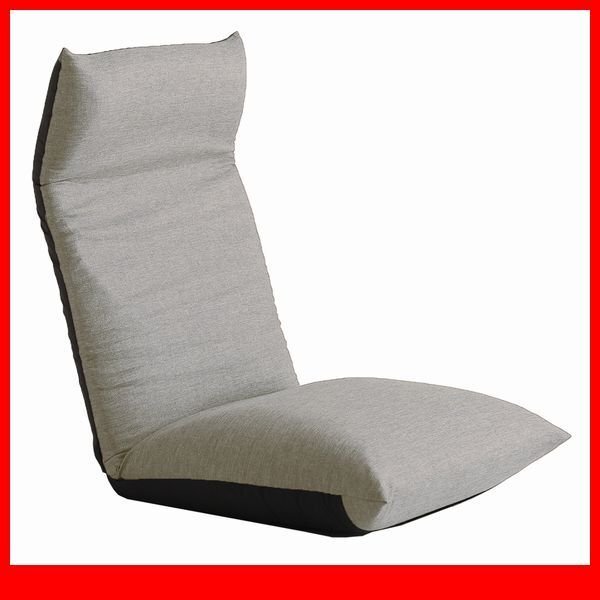 座椅子★14段階リクライニングポケットコイル入り座椅子/日本製 完成品 布地/ソファのような座り心地/フラット~二つ折り/グレー/a4拍卖